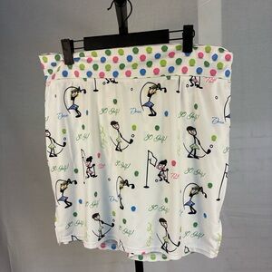 Skort Obsession White Golf Print Skort XL